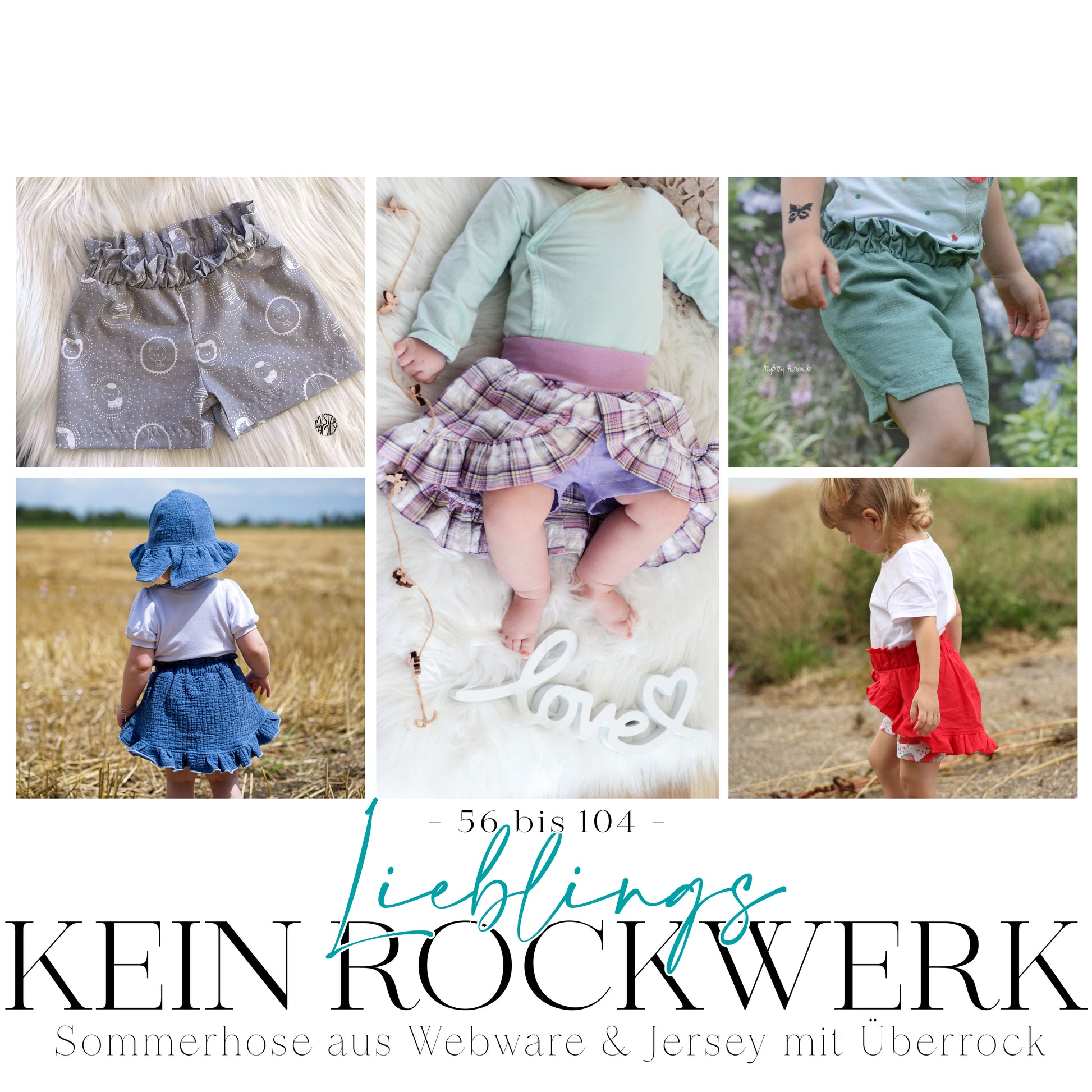 KEIN ROCKWERK | Größe 56 bis 104 | Hose & Rock | A0 & A4 | Beamer - Werkplan.Schnittmanufaktur