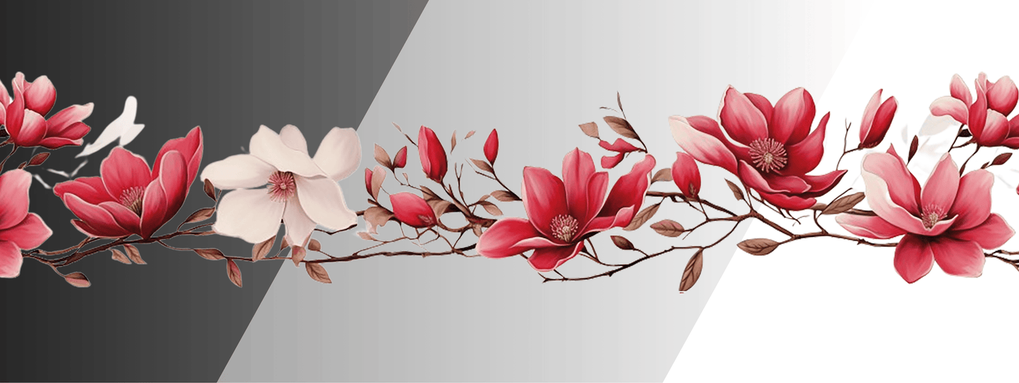 Magnolien  | Blumen Bordüre XXL Bügelbild bis 250cm